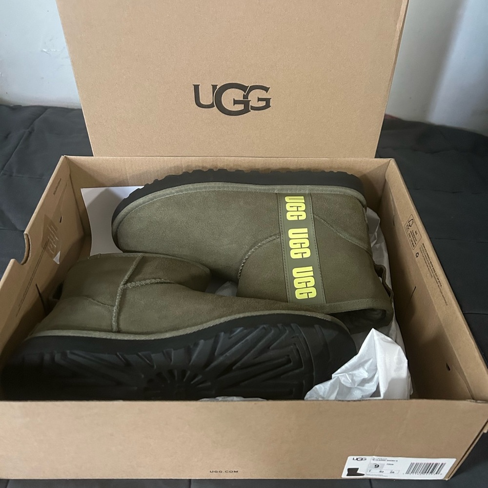 Ugg Army Green Mini Boots
